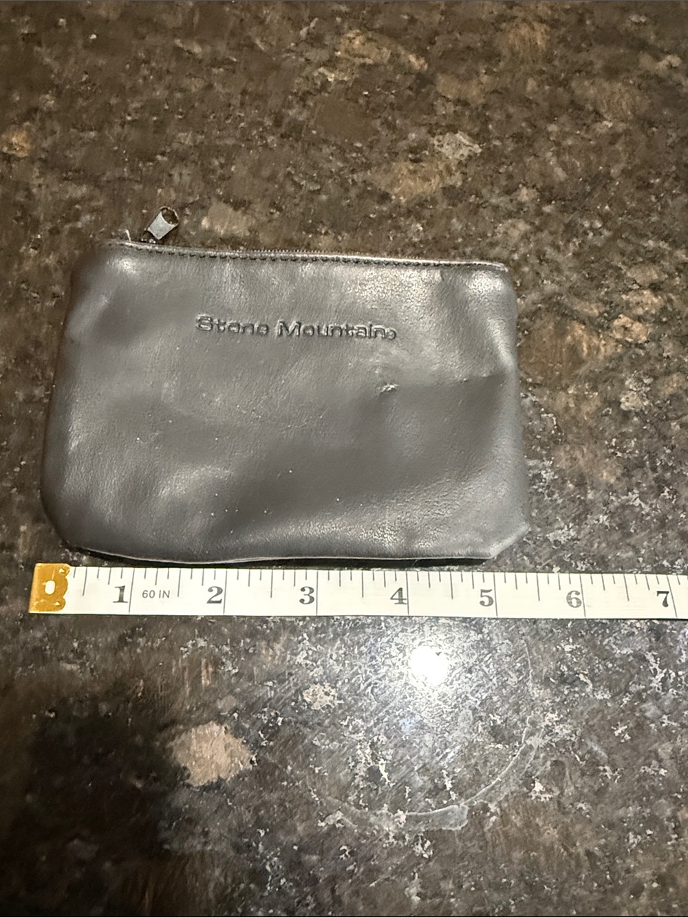 Stone Mountain  Small Leather Coin Pouch in Black